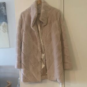 Calvin Klein Faux Fur Jacket in Cream
